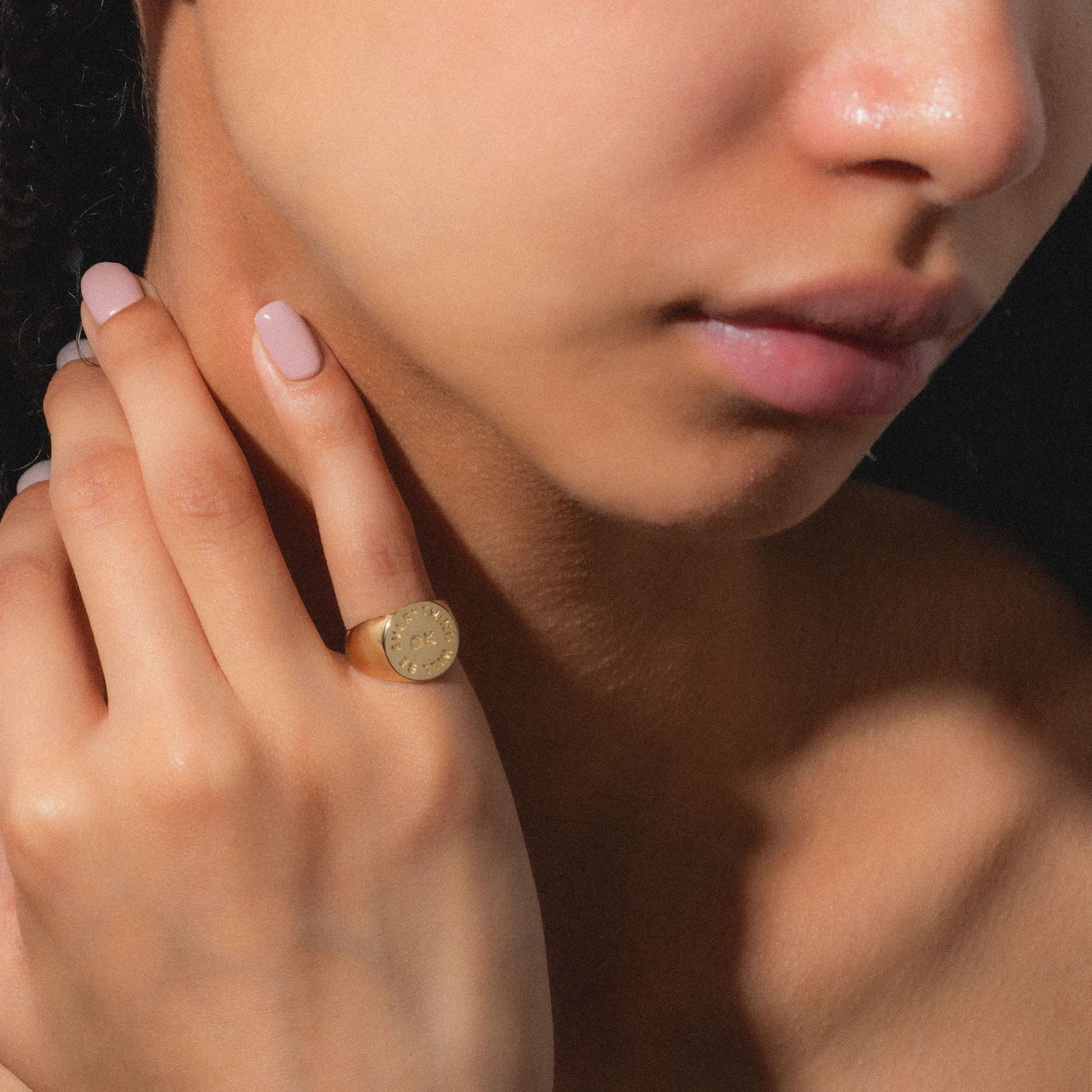 Everything Will Be Ok Pinky Signet Ring