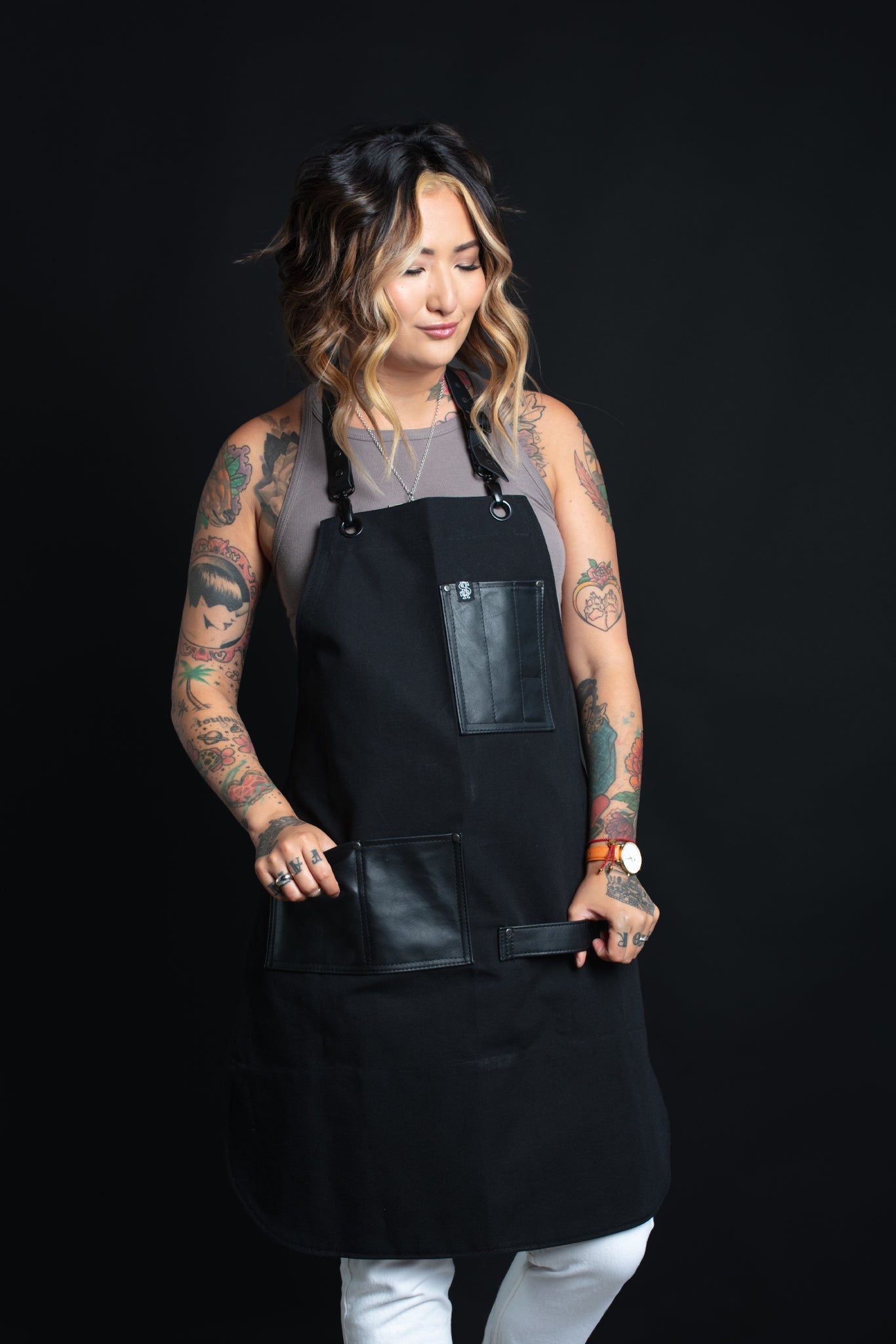 Leather Pocket Bartender - Black Canvas