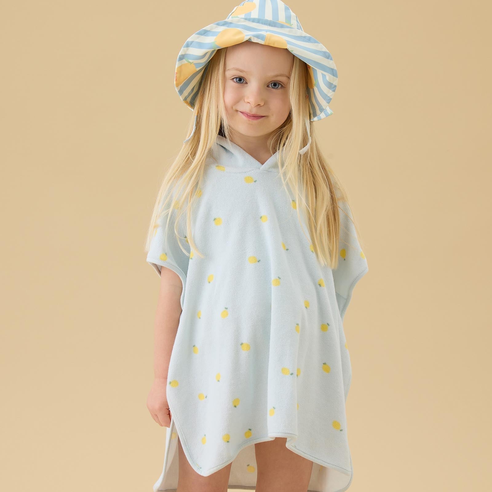 Lemon Terry Towelling Hooded Poncho