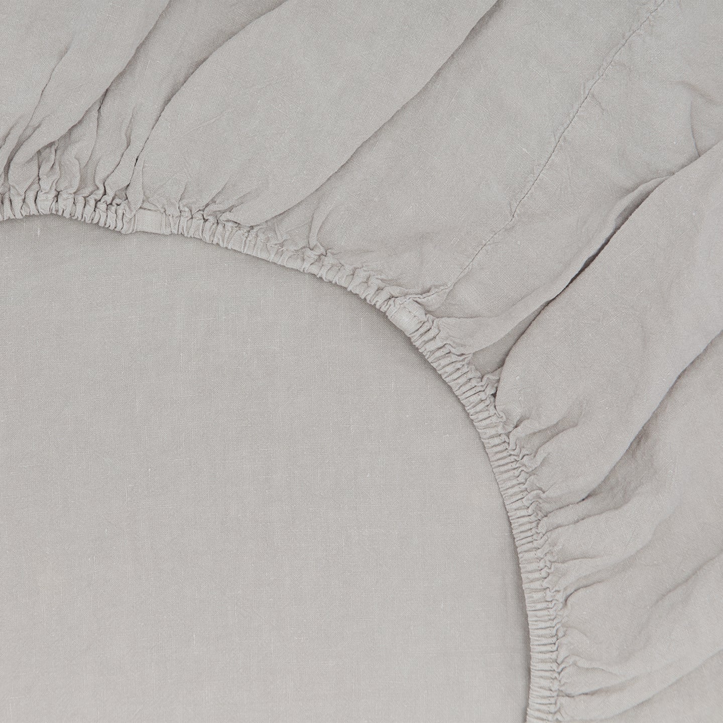 Simple Linen Fitted Sheet - Light Grey