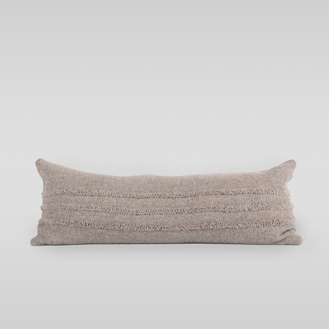 Triple Stripe Wool Lumbar Pillow, 14" x 35"