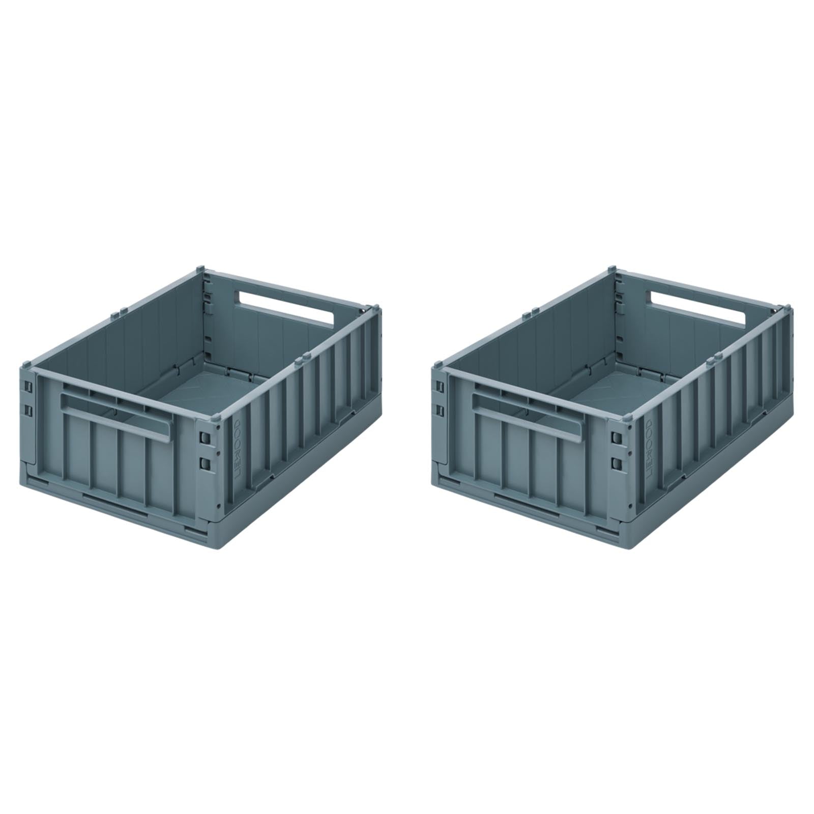 Liewood Weston Storage Box M 2 Pack - Whale Blue