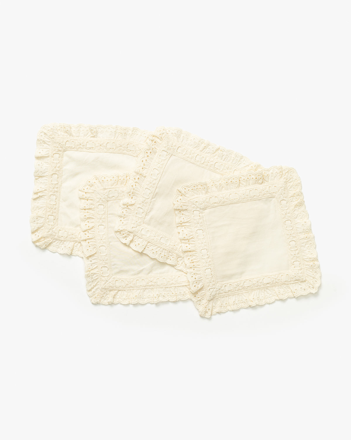 Lace Trim Cocktail Napkins (Set of 4)