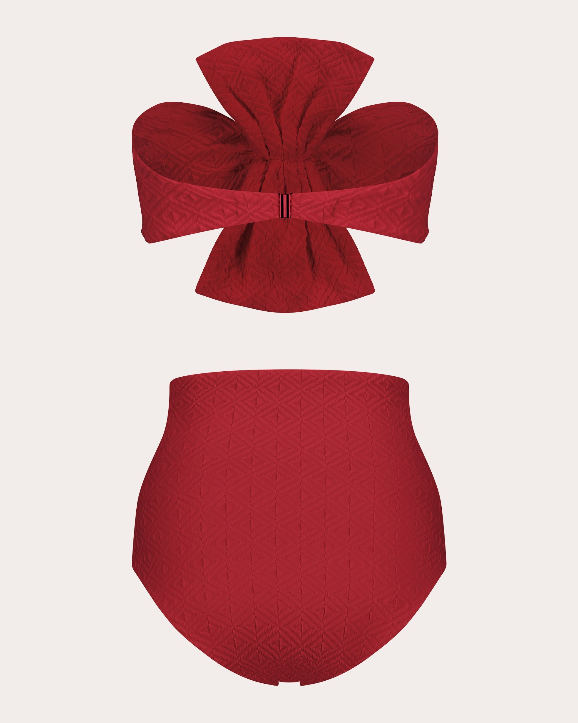 Laila Jacquard Bow Bandeau Bikini Top