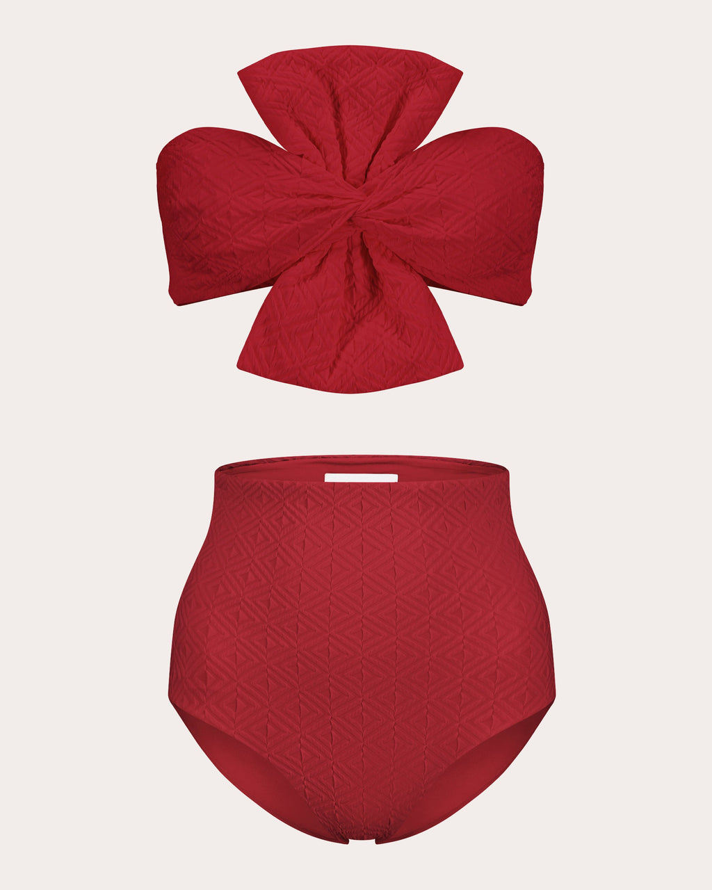 Laila Jacquard Bow Bandeau Bikini Top