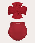 Laila Jacquard Bow Bandeau Bikini Top