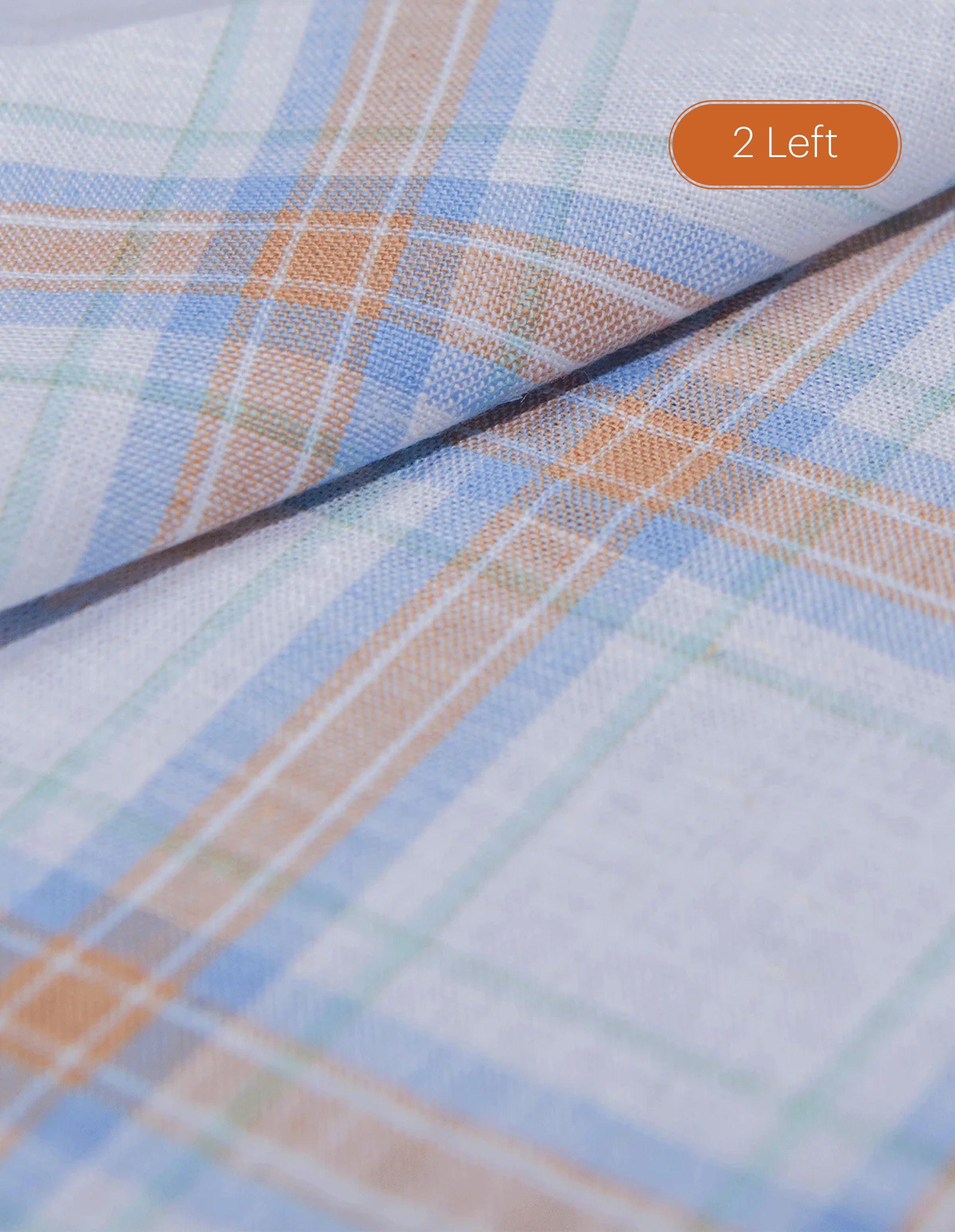 Latte And Mint Slubweave Plaid