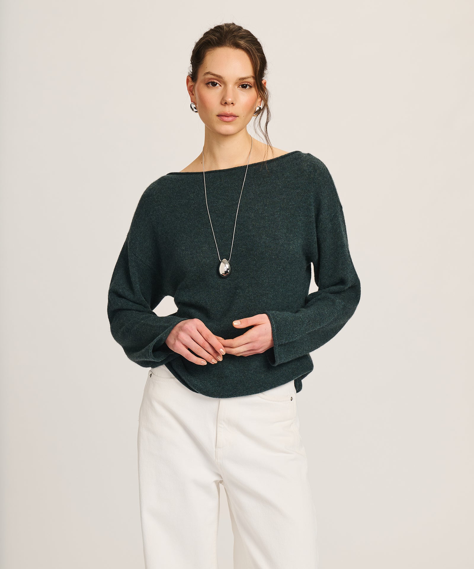 Lightweight Cashmere Relaxed Boatneck Sweater