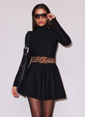 Long Sleeve Flared Corset Dress