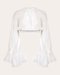 Nero Cotton Voile Ruffle Crop Top