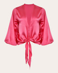 Crystal Silk Tie-Front Top