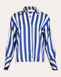 Cielo Stripe Silk Button-Up