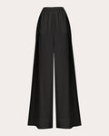 Lourdes Stretch Silk Wide-Leg Pants