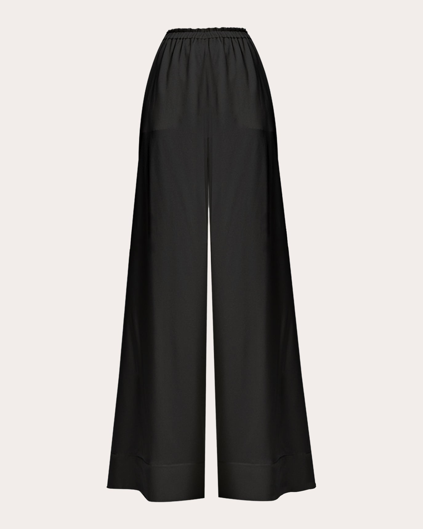 Lourdes Stretch Silk Wide-Leg Pants