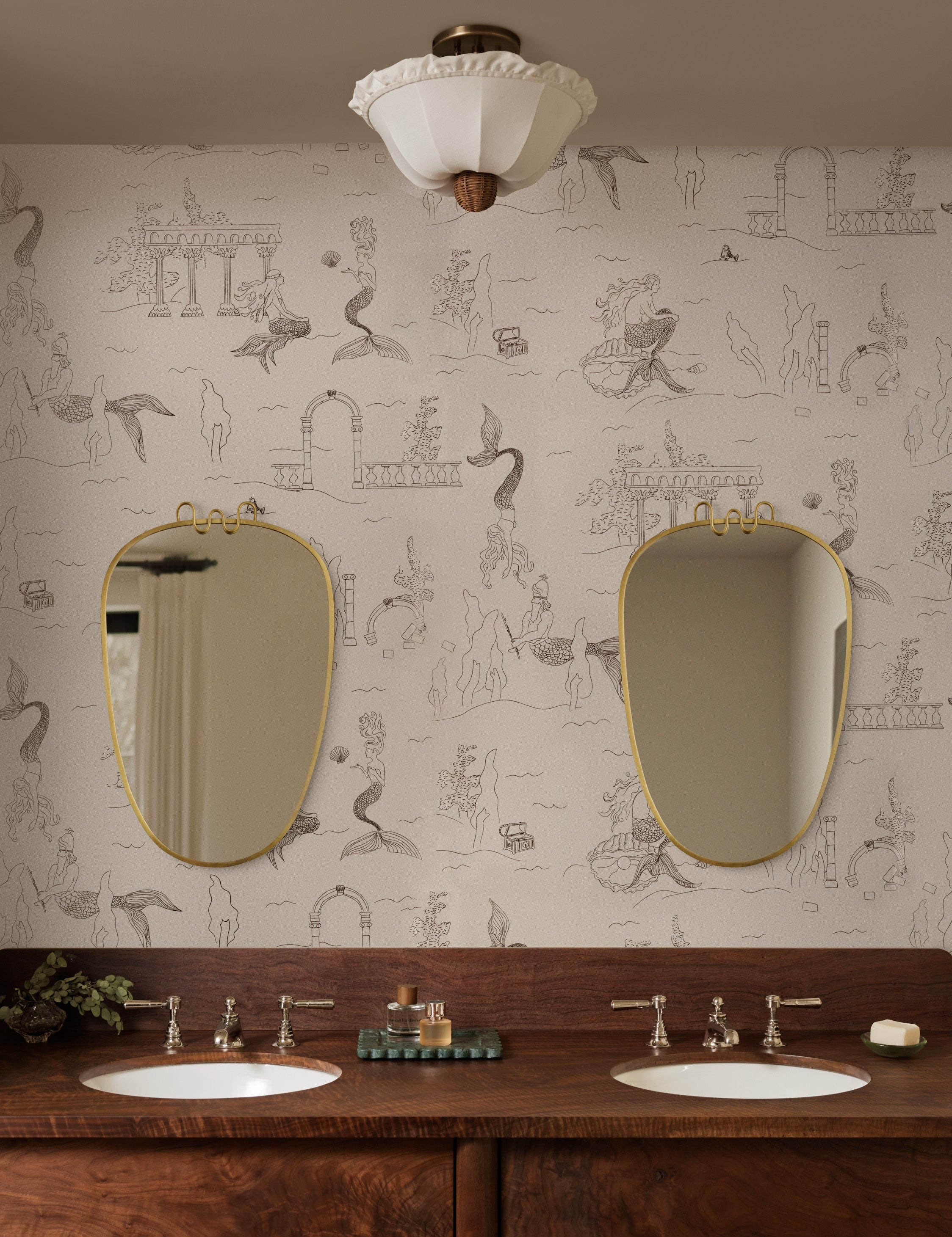 Mermaid Toile Wallpaper by Sarah Sherman Samuel