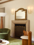 Tiger Upholstered Mantel Mirror by Sarah Sherman Samuel