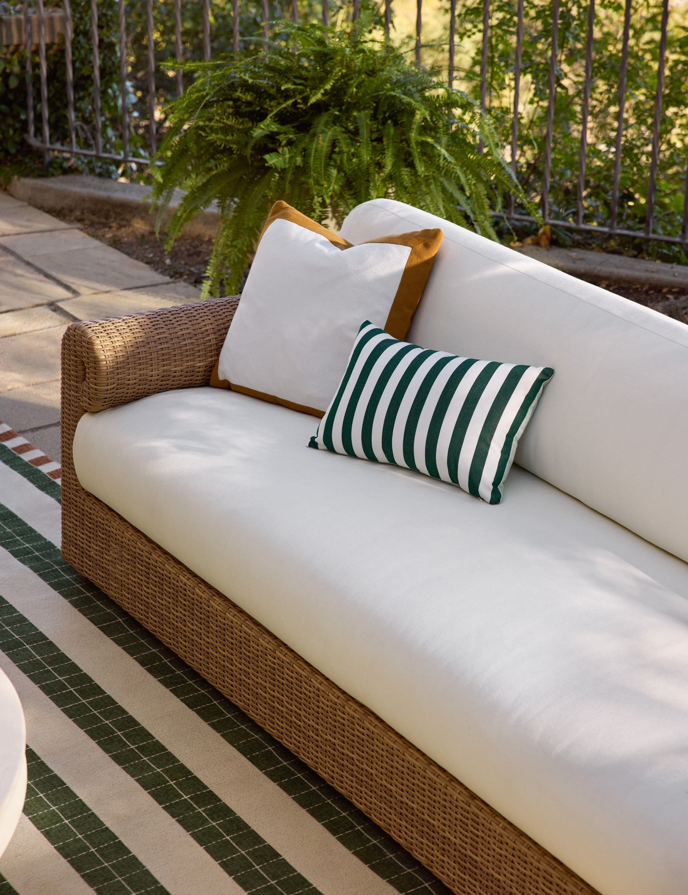 Yvonne Reversible Indoor / Outdoor Pillow by Sunbrella for Lulu and Georgia
