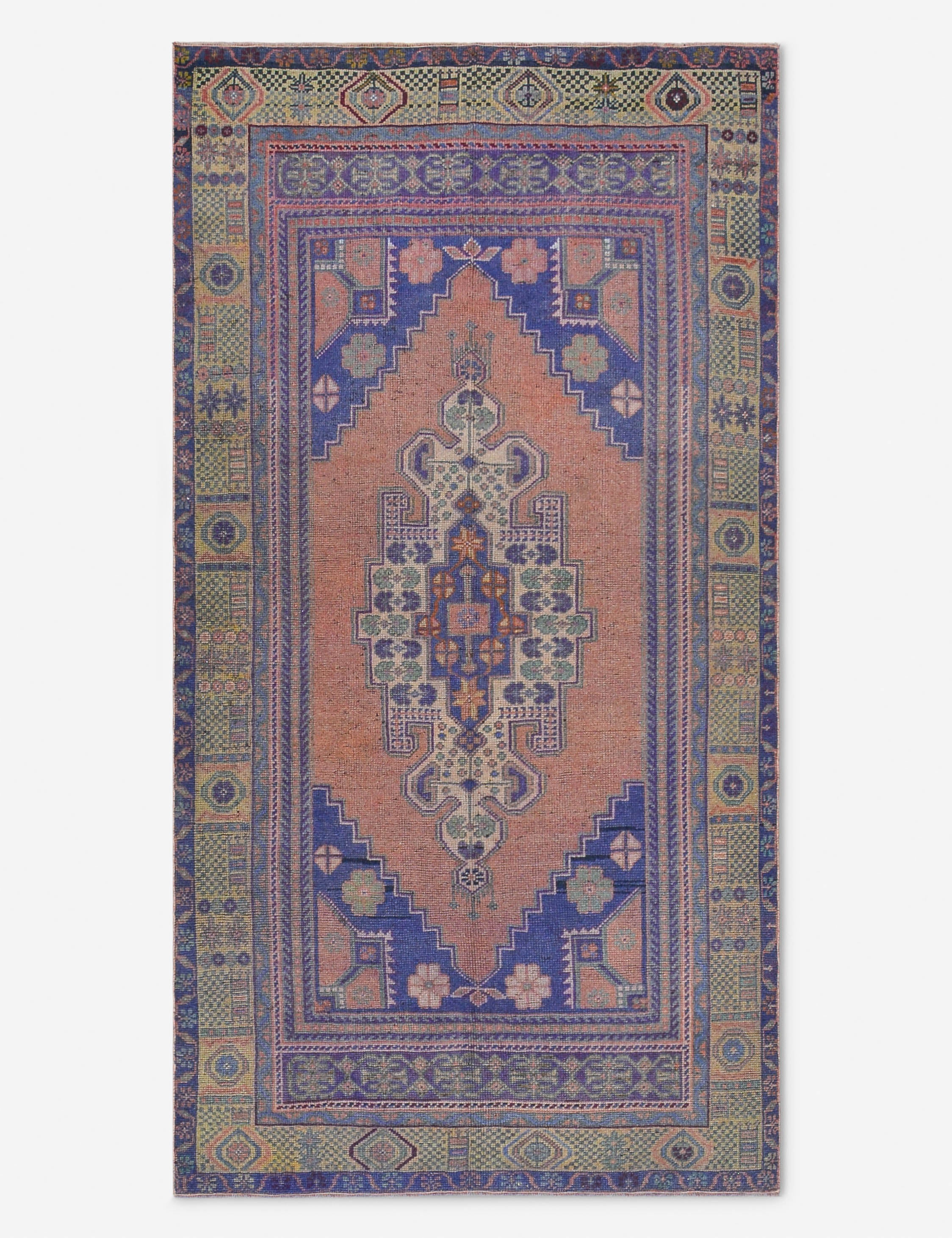 Vintage Turkish Hand-Knotted Wool Rug No. 495, 4' 2" x 7' 9"