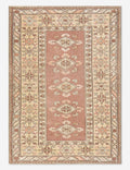 Vintage Turkish Hand-Knotted Wool Rug No. 496, 4' x 5' 6"