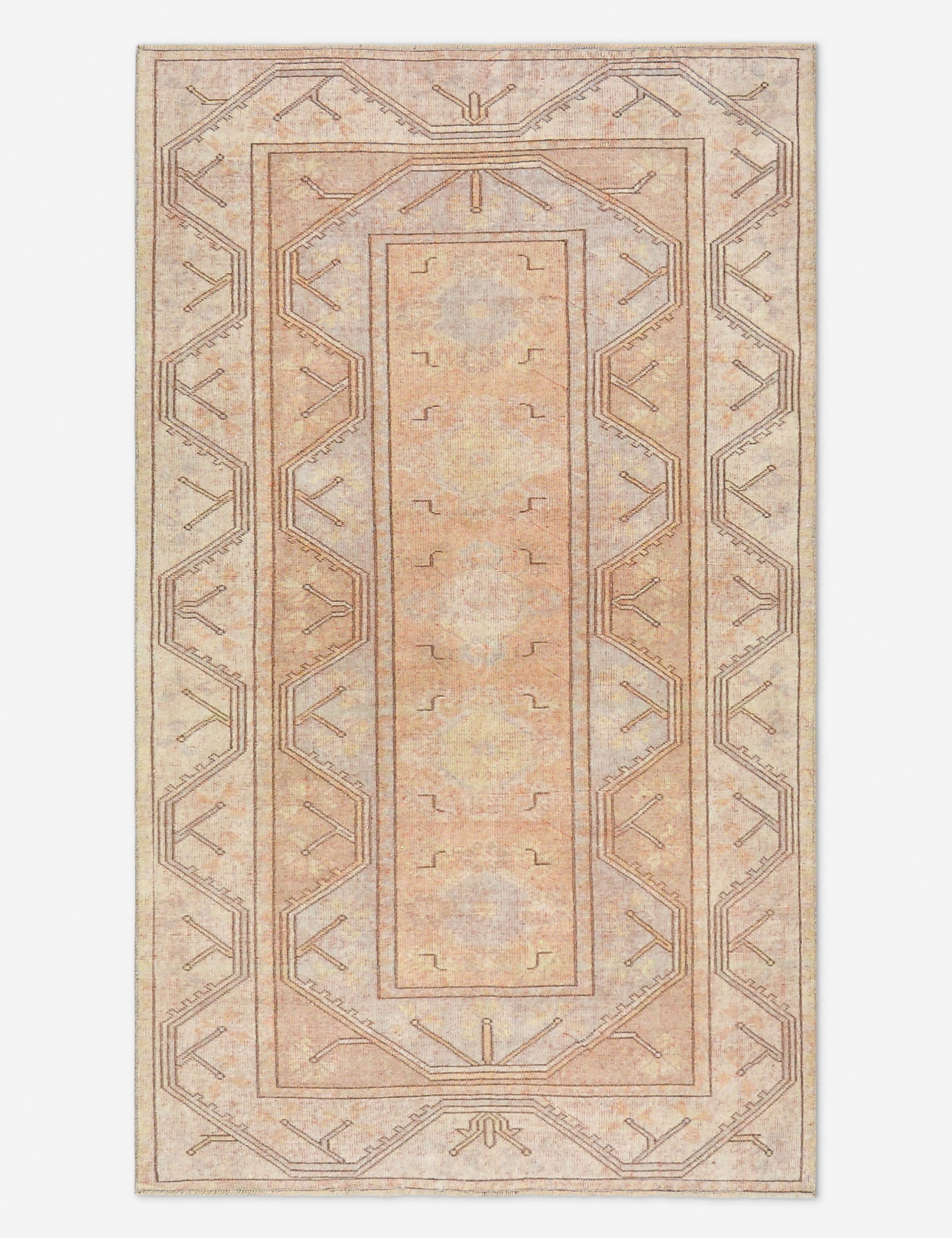 Vintage Turkish Hand-Knotted Wool Rug No. 497, 4' x 6' 8"