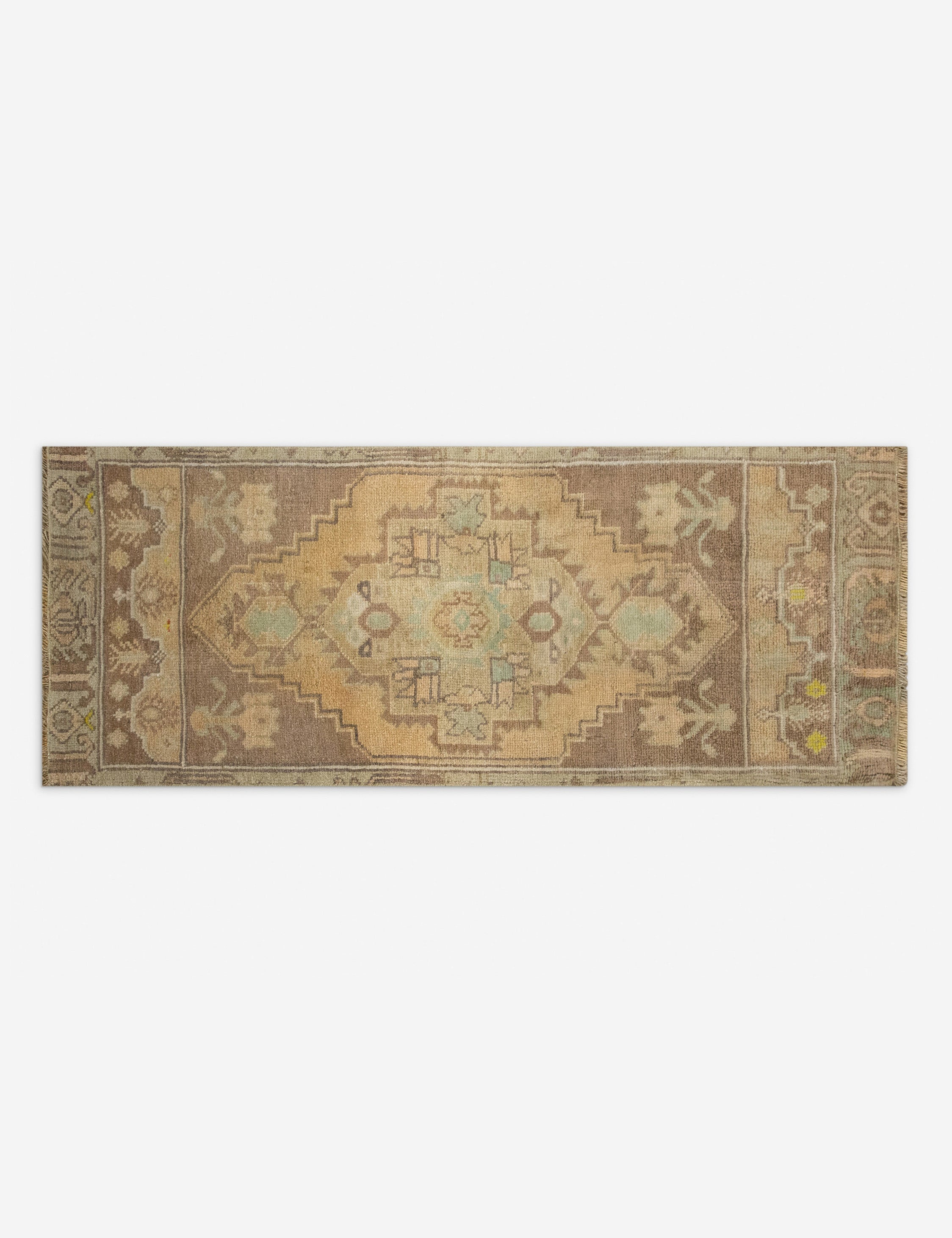 Vintage Turkish Hand-Knotted Wool Mini Rug No. 322, 1'2" x 3'5"