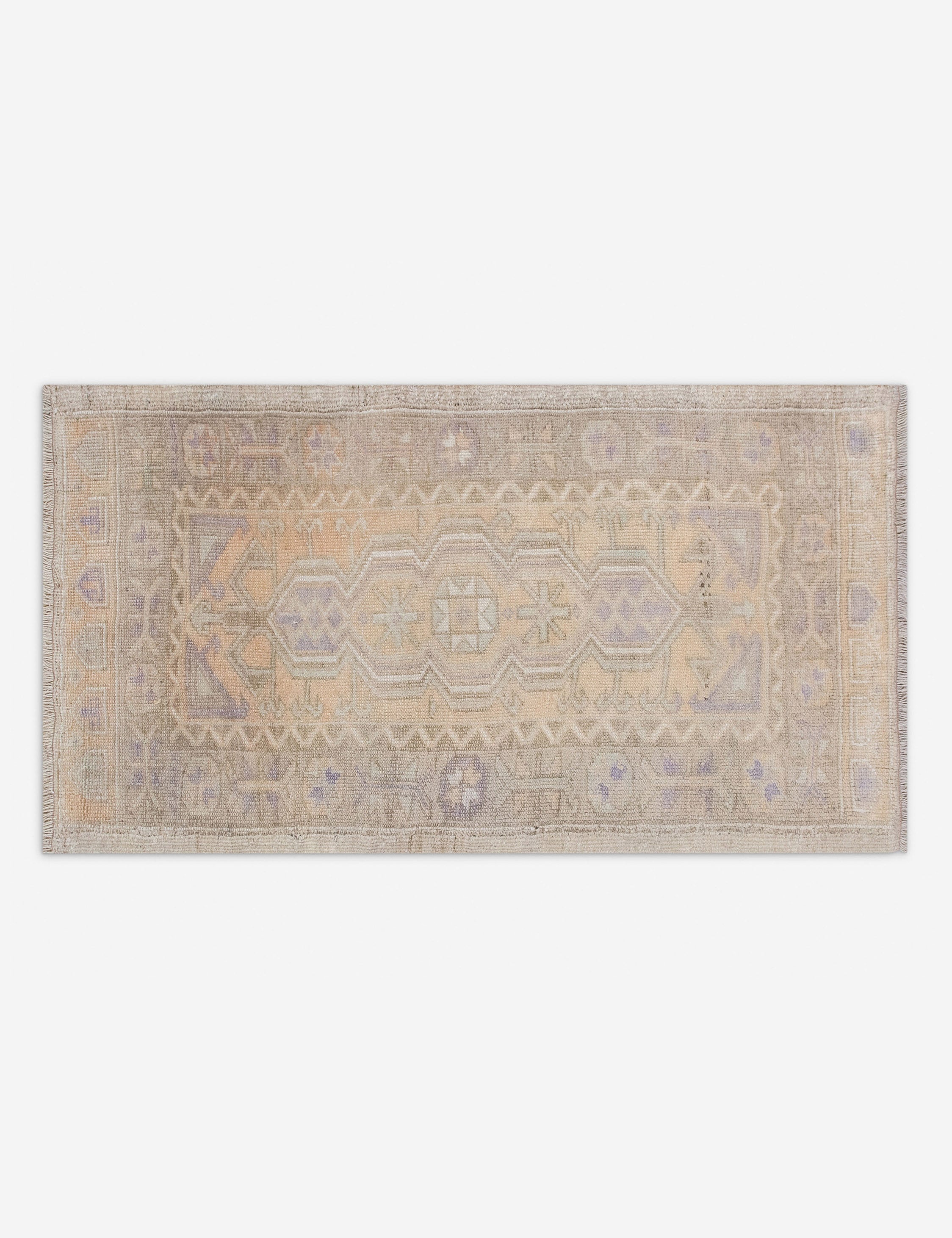 Vintage Turkish Hand-Knotted Wool Mini Rug No. 349, 2' x 4'