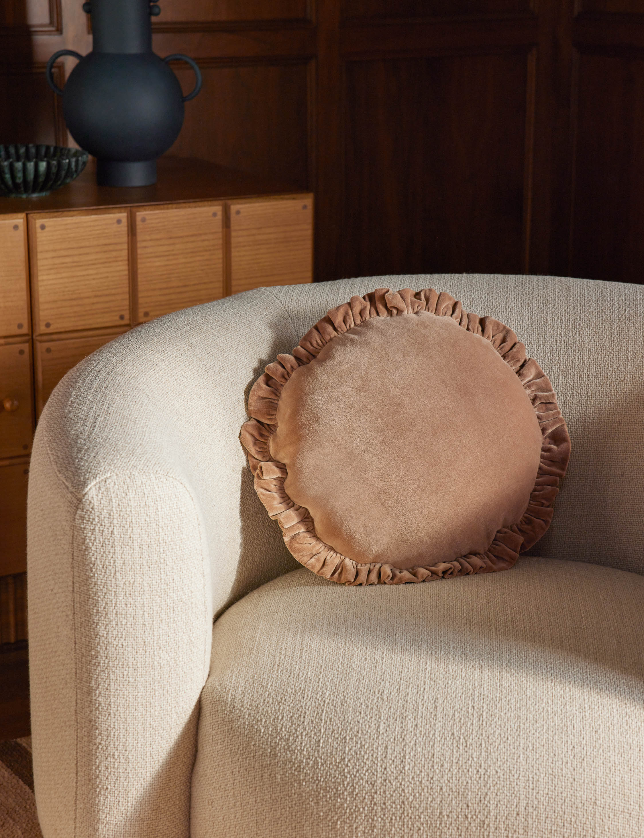 Mauree Velvet Round Pillow