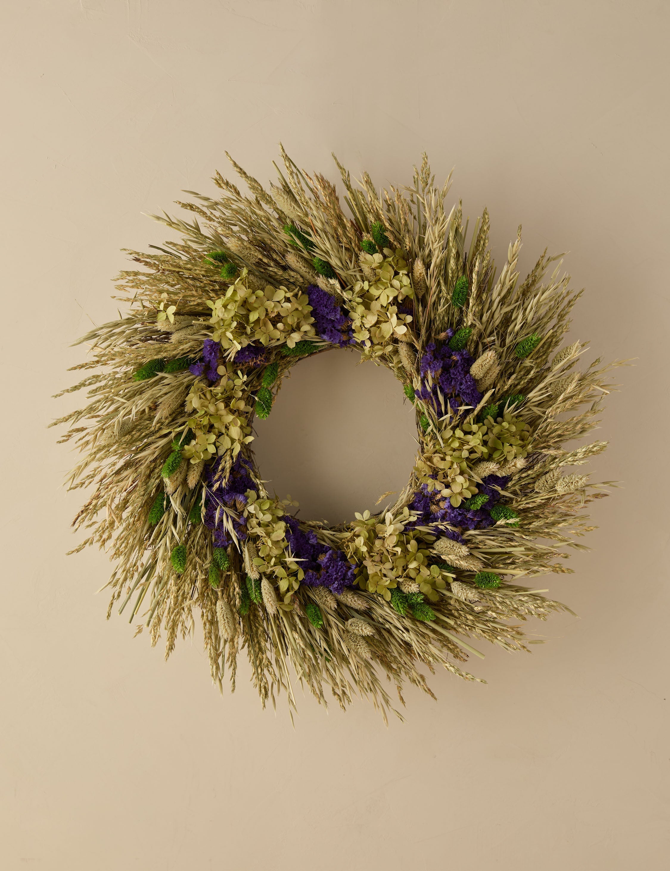 Dried Purple And Ivy Wreath