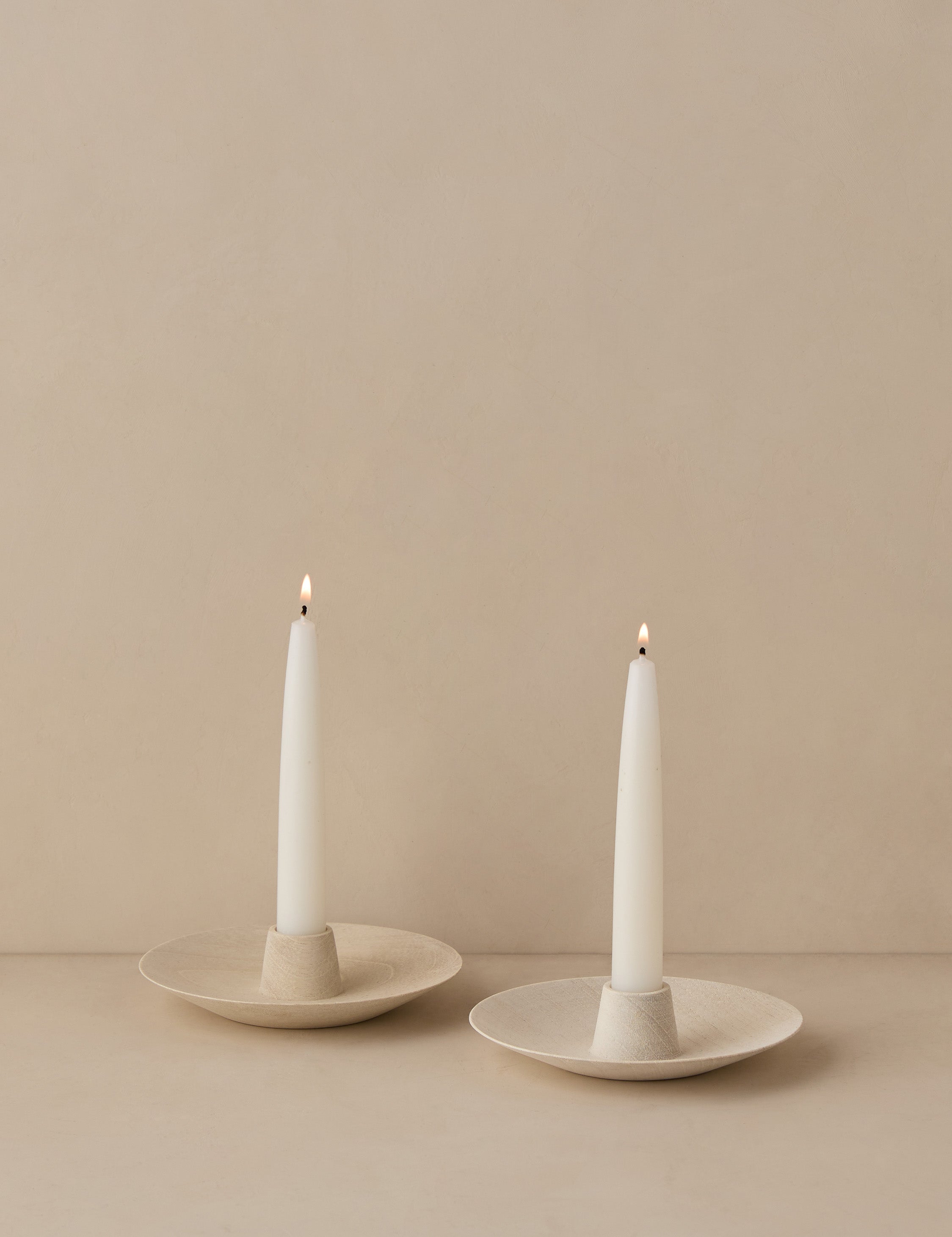 Round Taper Candle Holders (Set of 2) by Itza Wood
