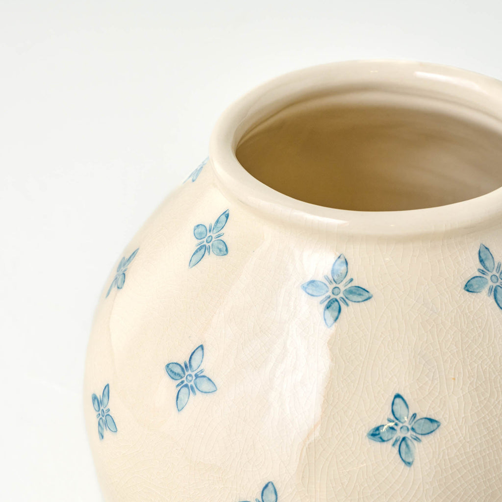 Cream and Blue Luna Vase