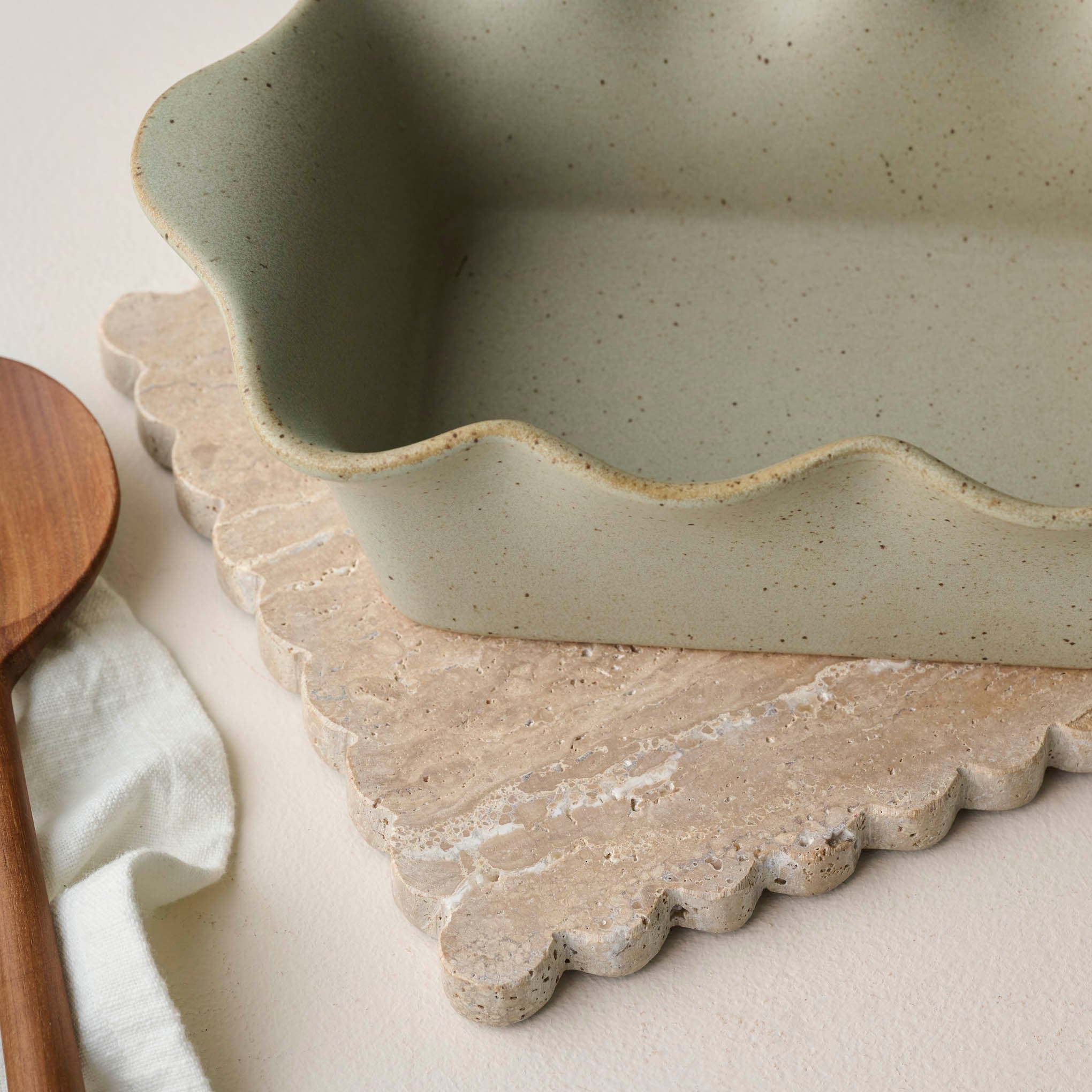 Loden Green Scalloped Loaf Pan