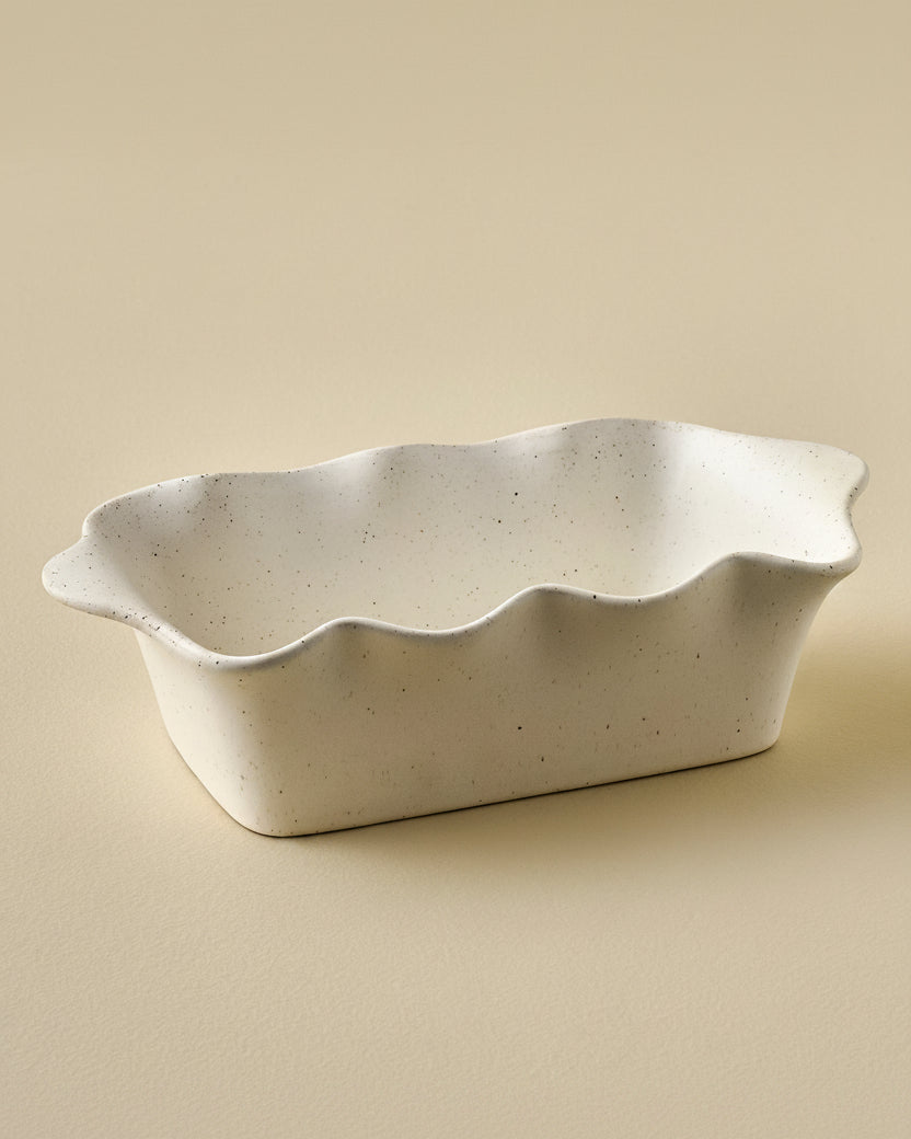 French White Scalloped Loaf Pan