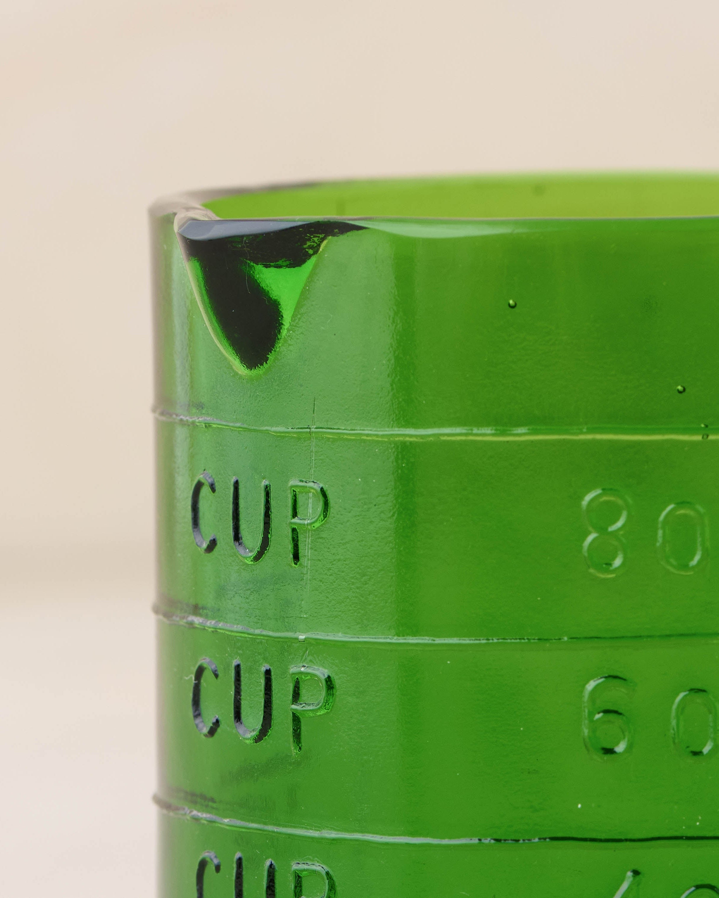 Green Glass One Cup Measuring Cup