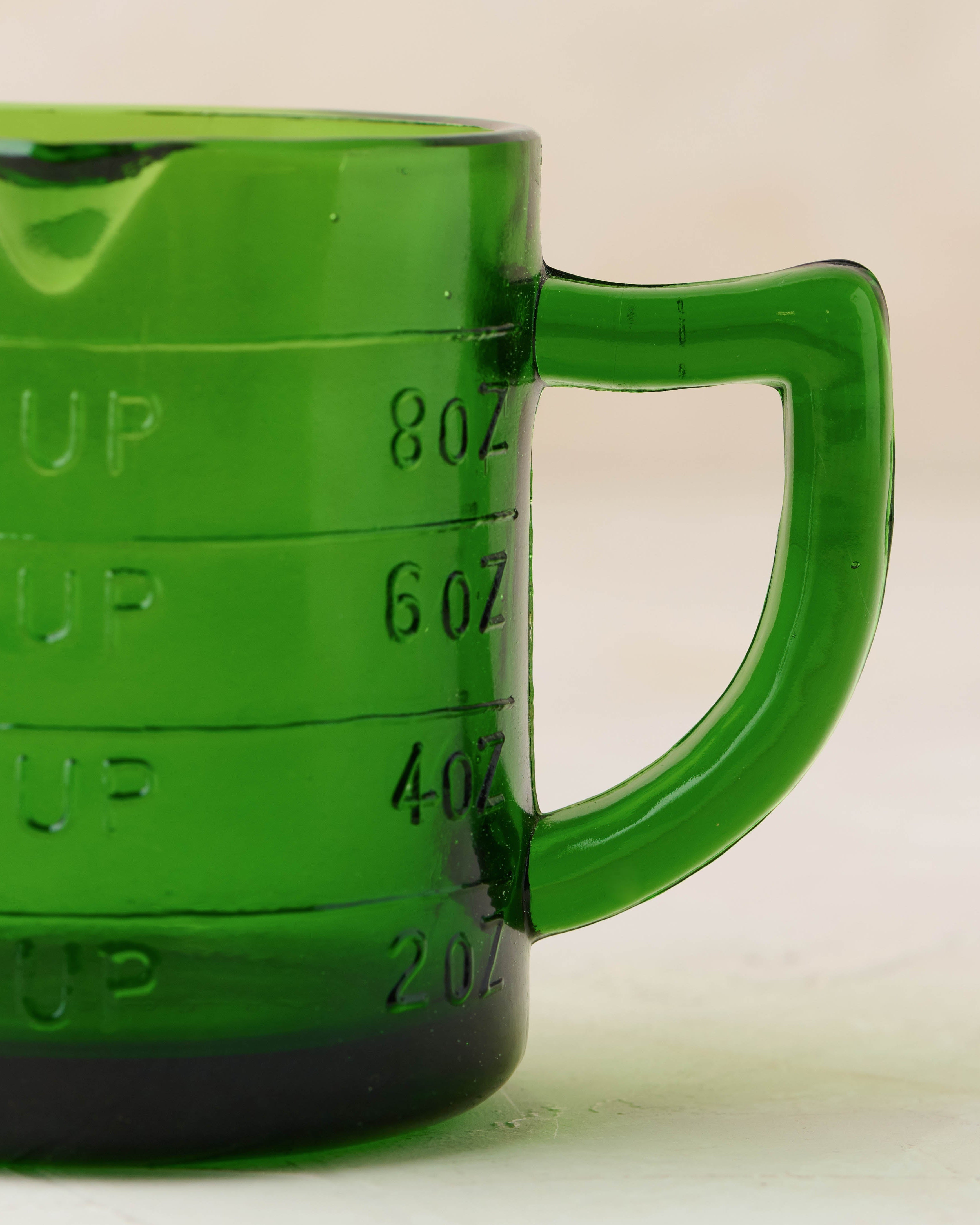 Green Glass One Cup Measuring Cup