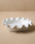 Cream Scalloped Pie Dish