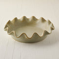 Loden Green Scalloped Pie Dish