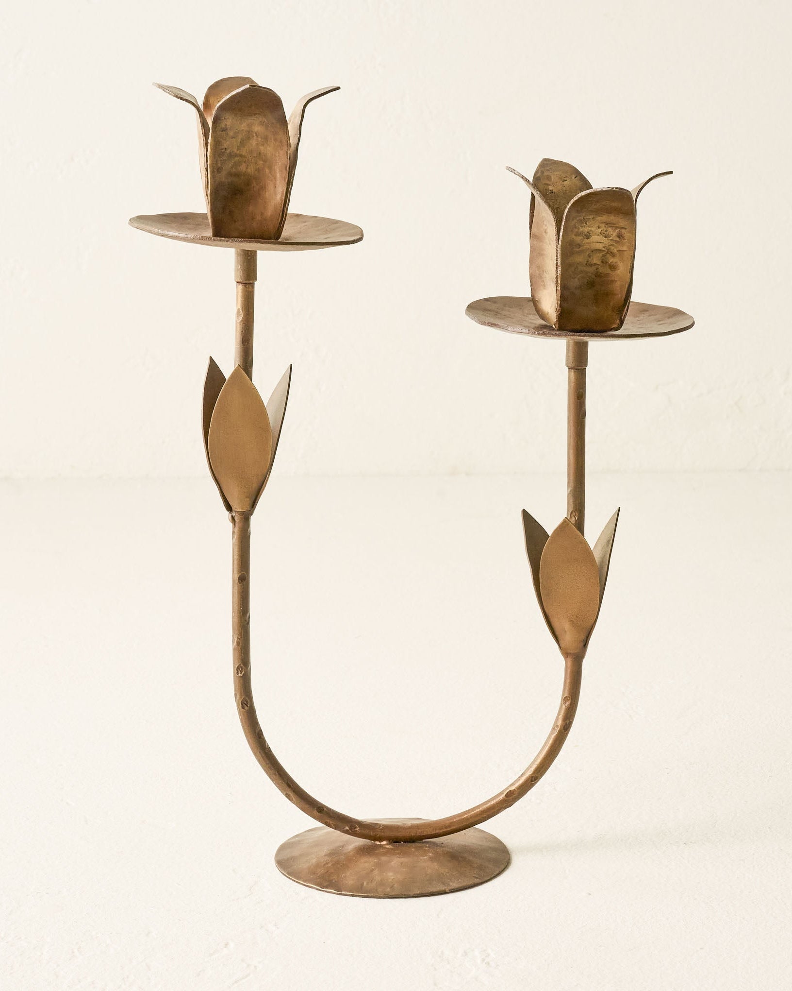 Double Forged Tulip Taper Holder