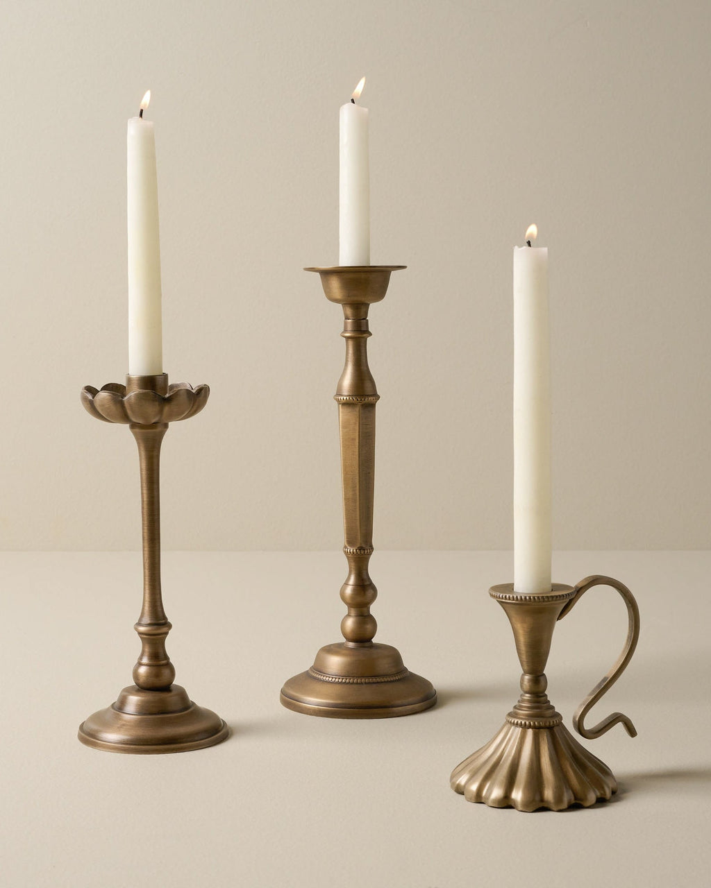 Anna Antique Brass Taper Holder