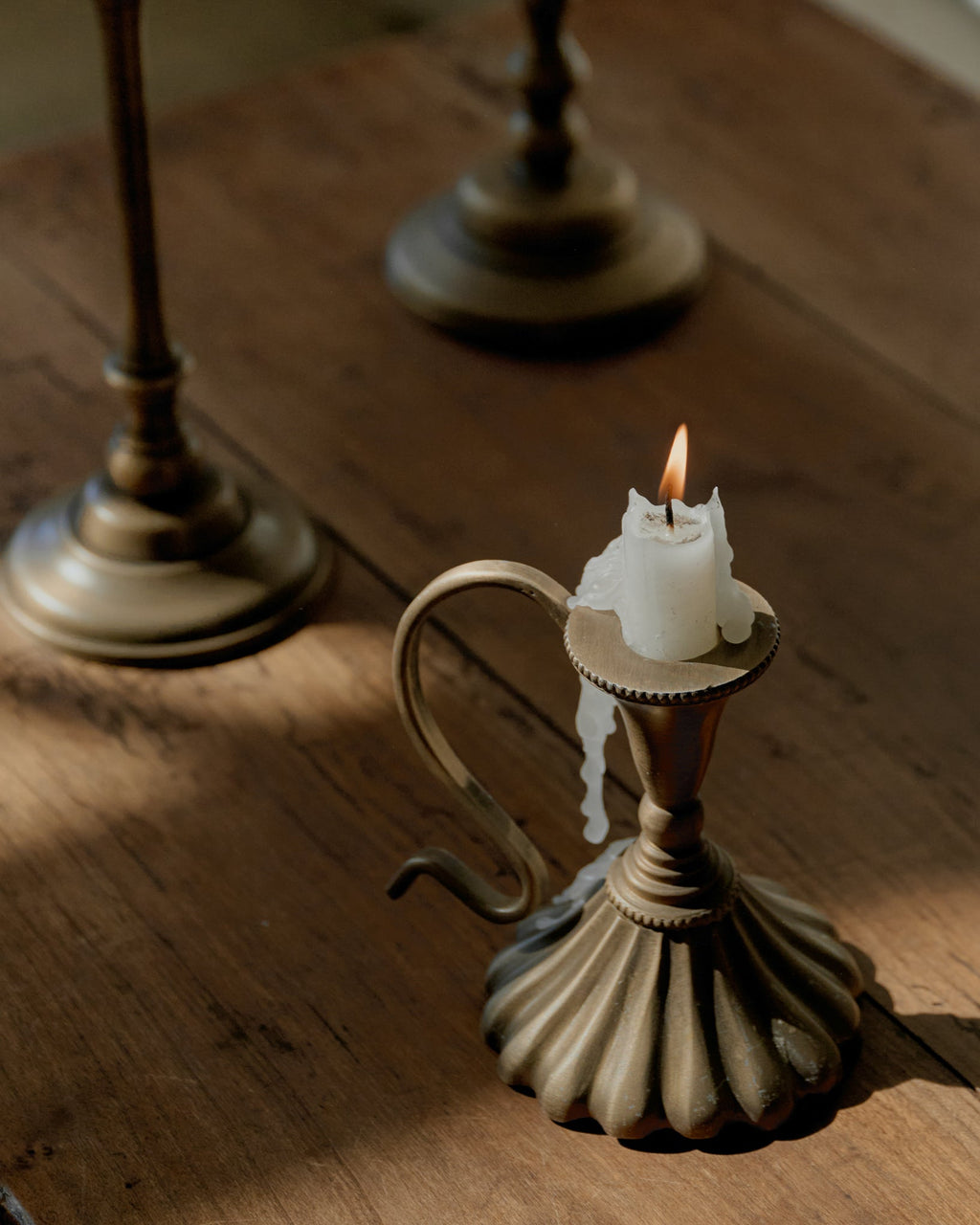 Anna Antique Brass Taper Holder
