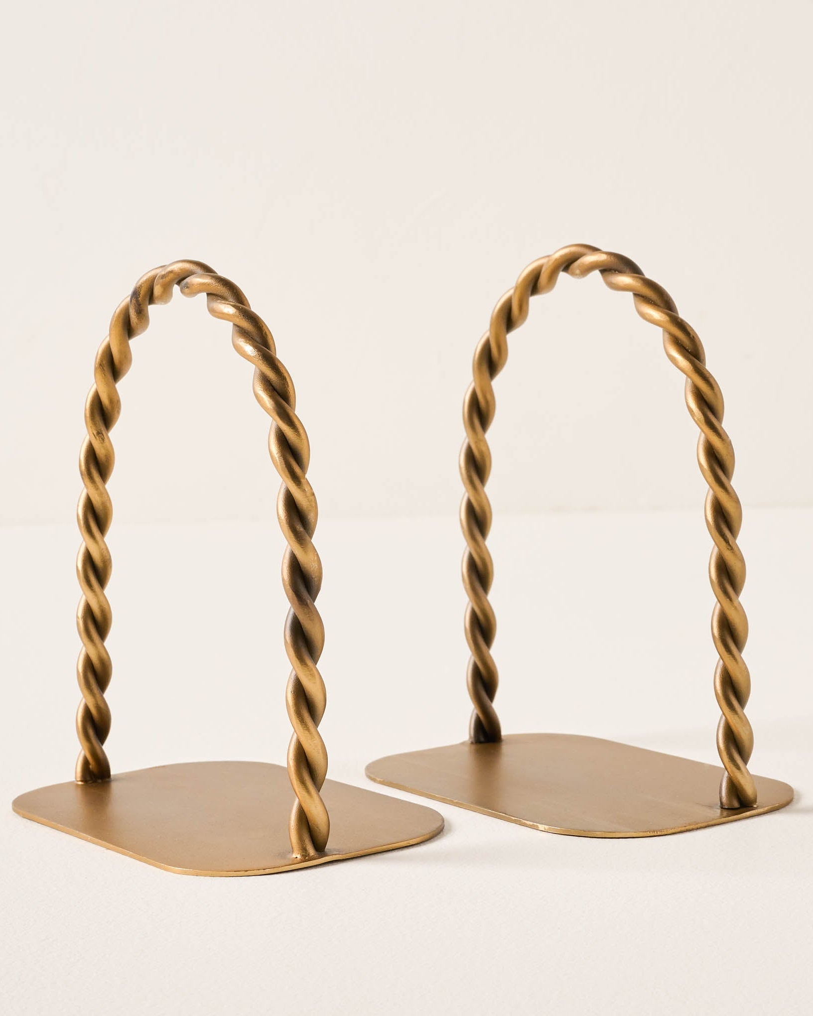 Twisted Vintage-Inspired Brass Bookends