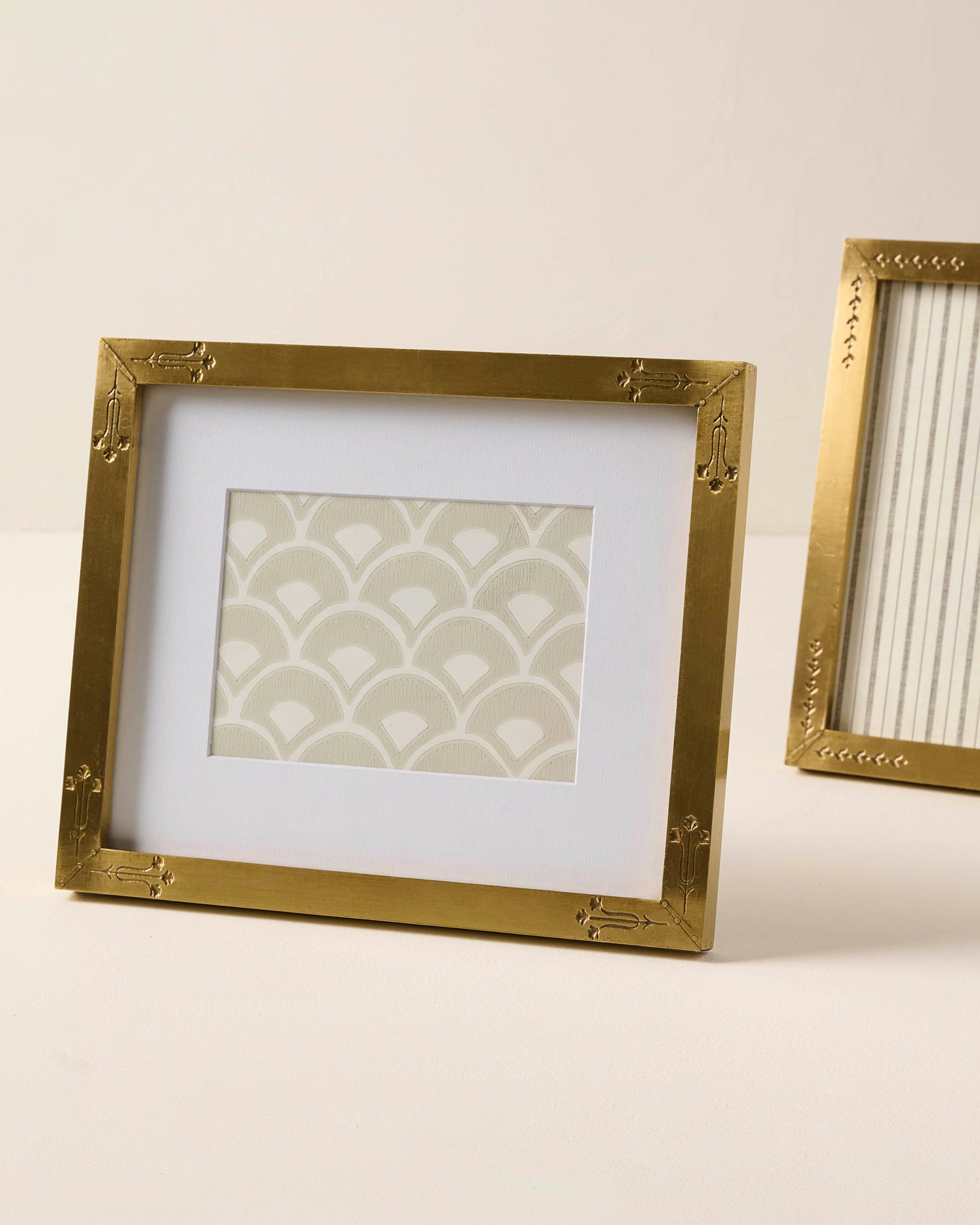 Floral Antique Brass Photo Frame
