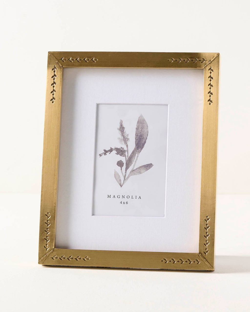 Floral Antique Brass Photo Frame