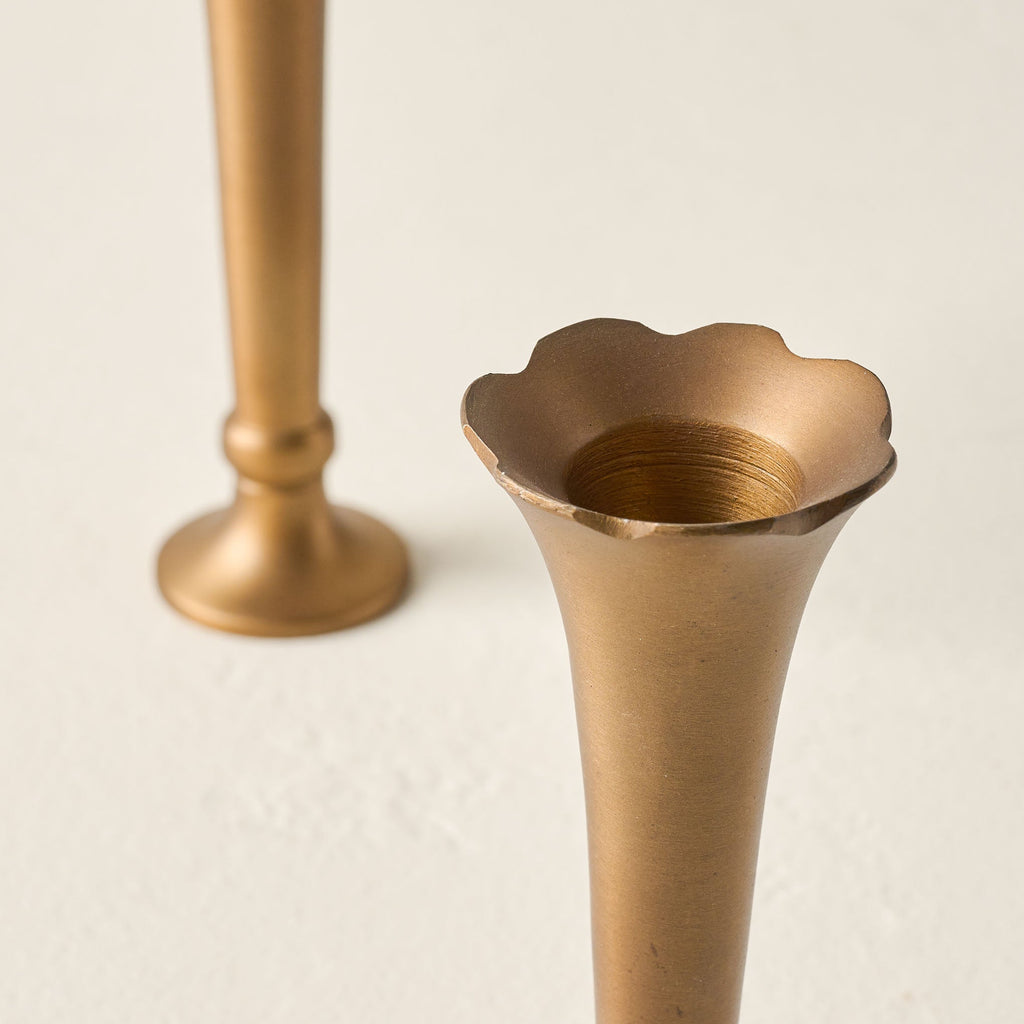 Flannery Scalloped Brass Bud Vase
