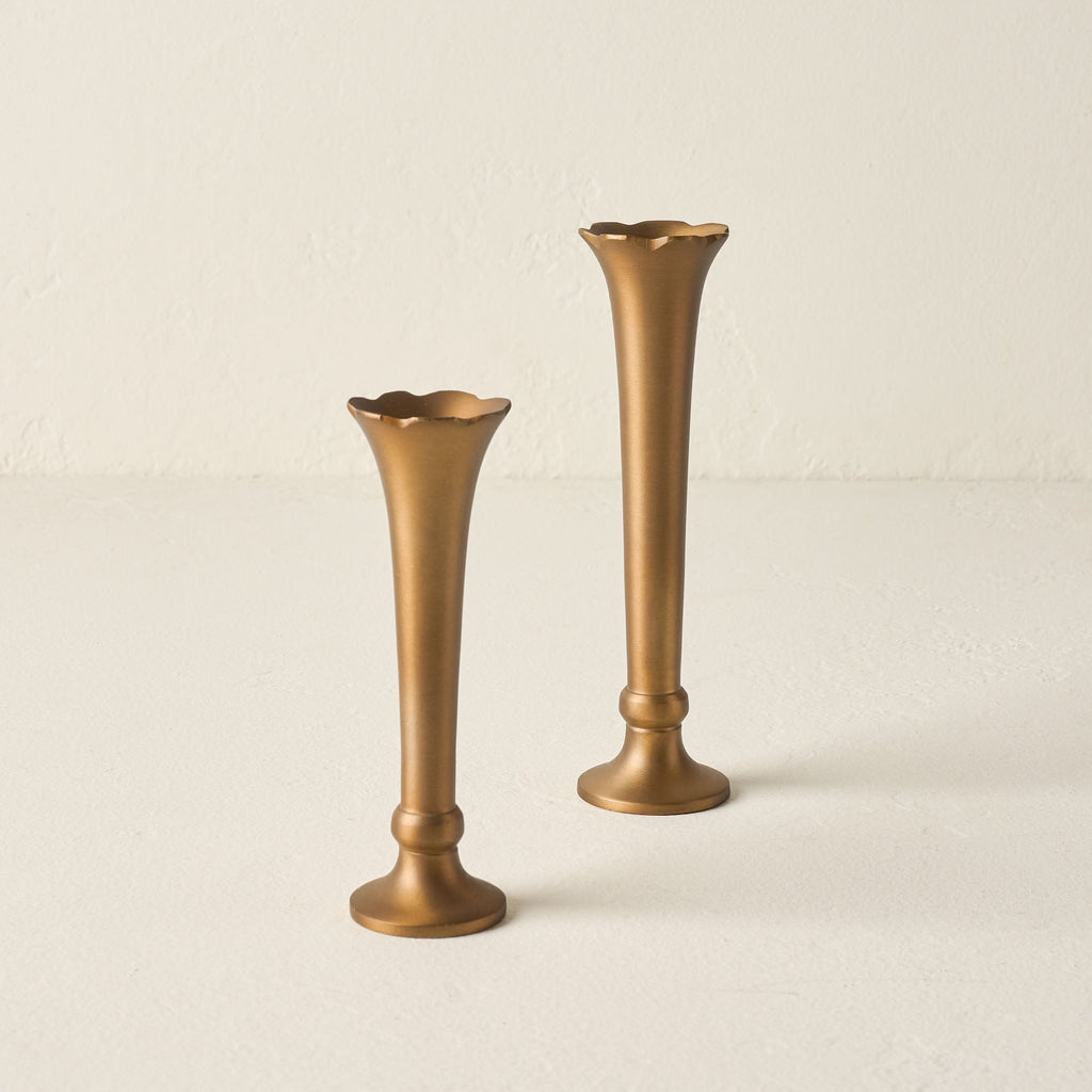 Flannery Scalloped Brass Bud Vase
