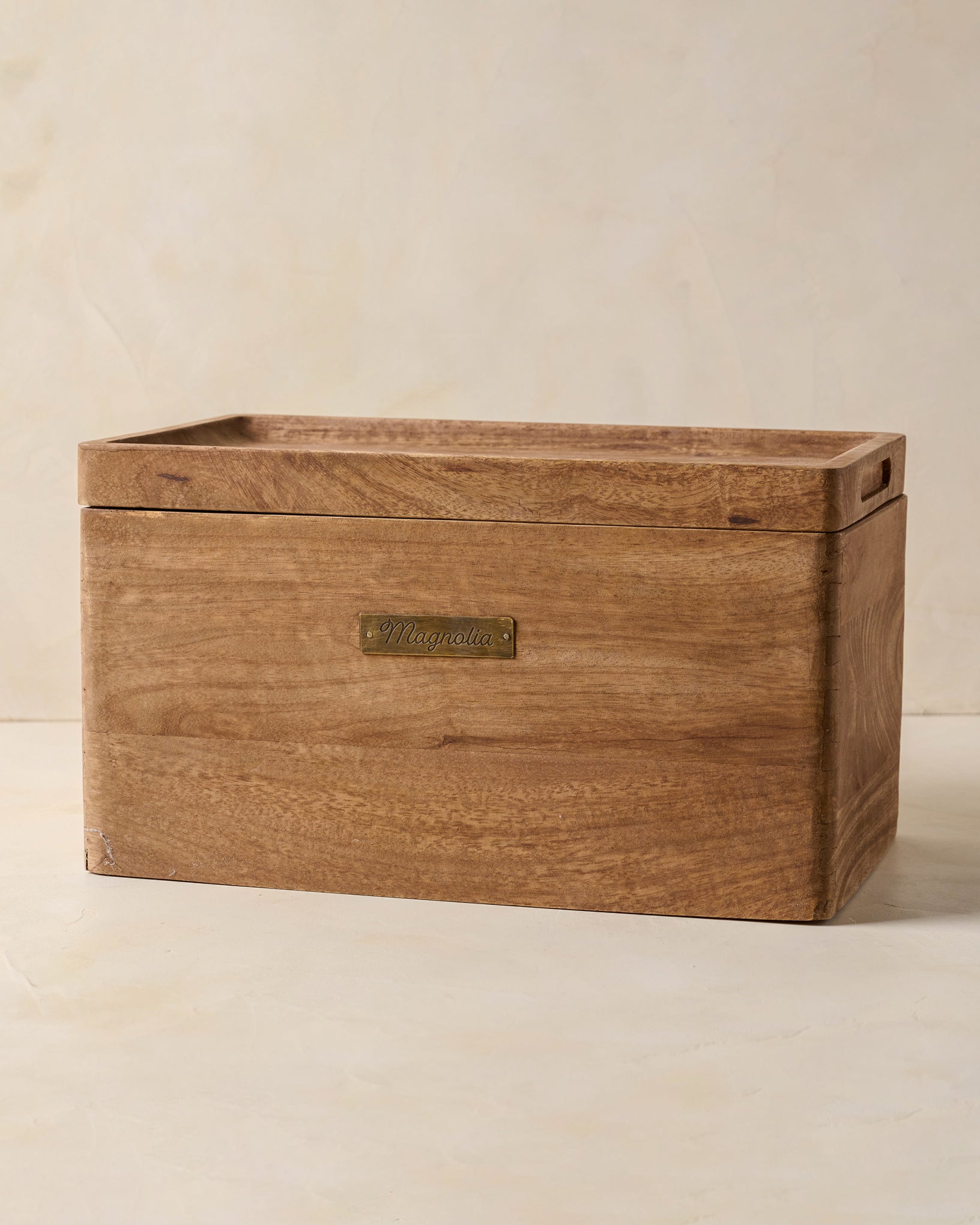 Magnolia Antiqued Wood Storage Box