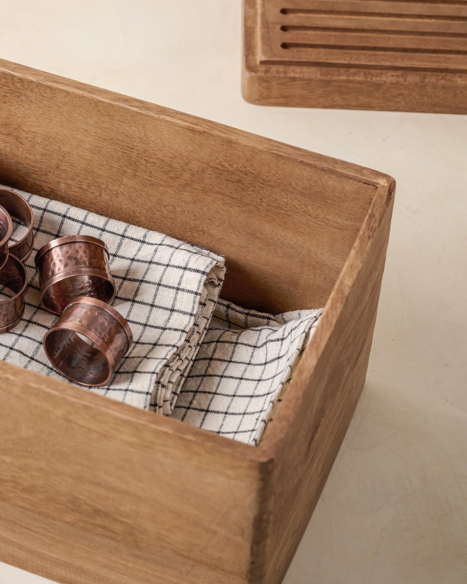 Magnolia Antiqued Wood Storage Box