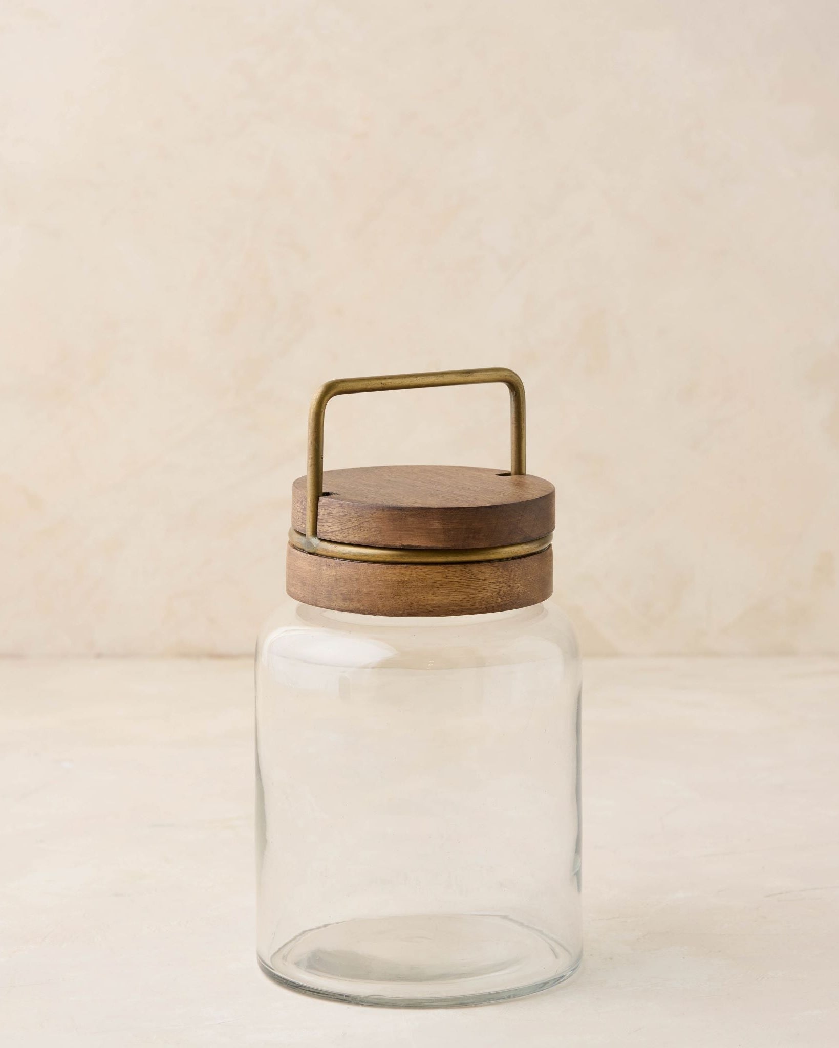 Wood with Antique Brass Canister