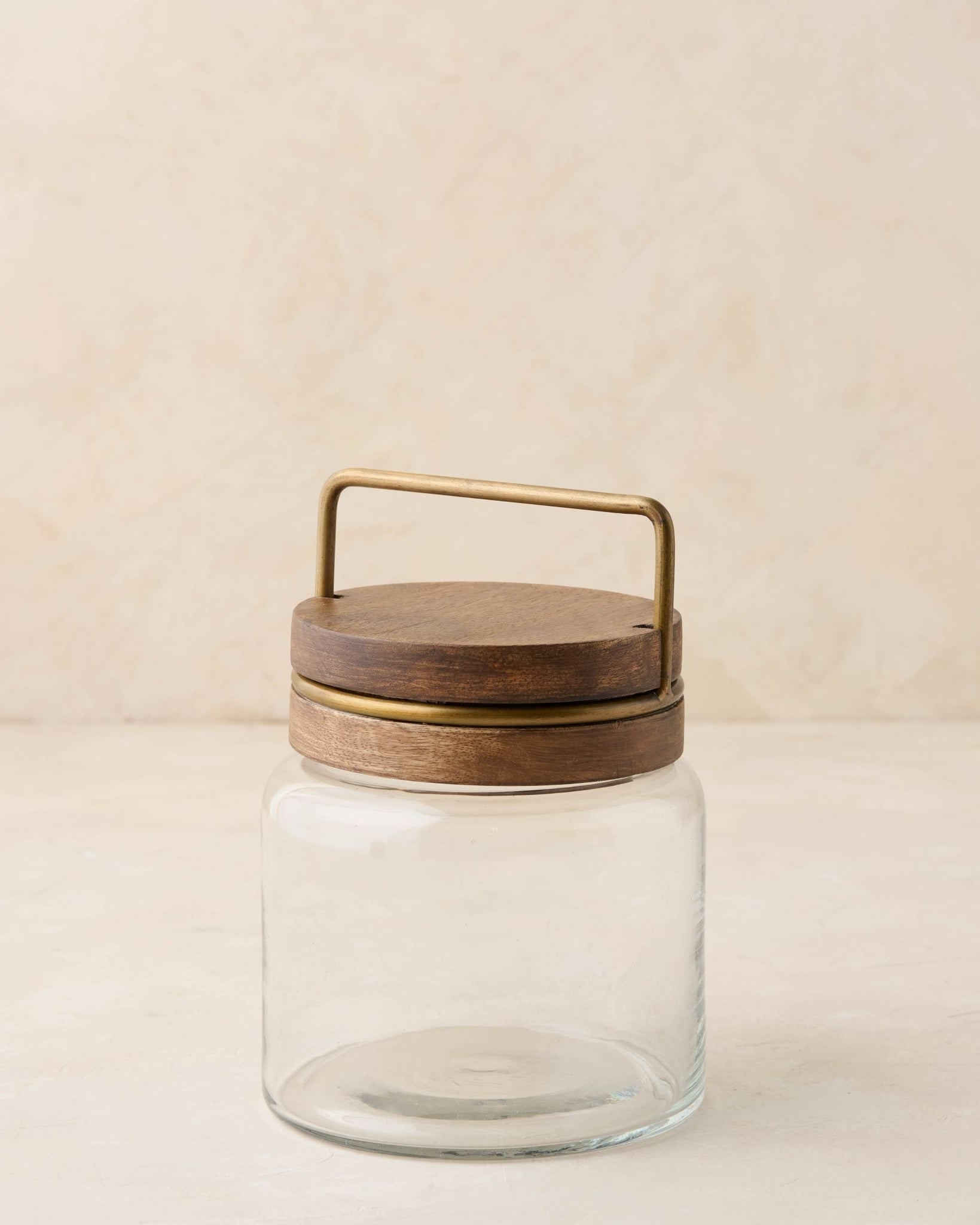 Wood with Antique Brass Canister