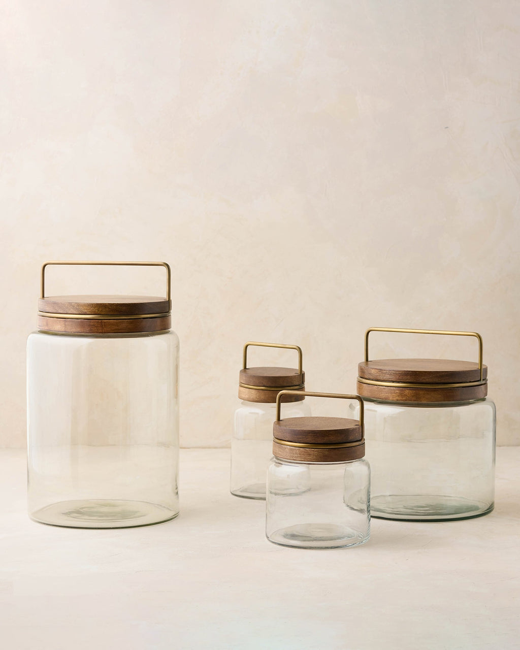 Wood with Antique Brass Canister