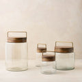 Wood with Antique Brass Canister